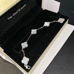 Silver Floral Crystal Bracelet
